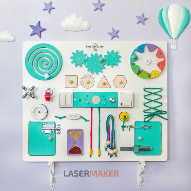 Бизиборд для детей из дерева Стандарт Бизиборд для детей из дерева Стандарт