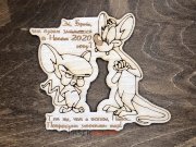 Магнит на холодильник Пинки и Брейн поздравляют с новым 2020 годом