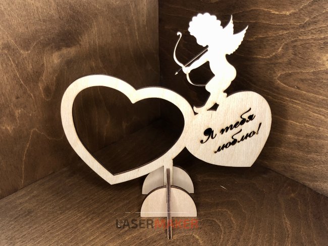 Топпер - Два сердца с купидоном