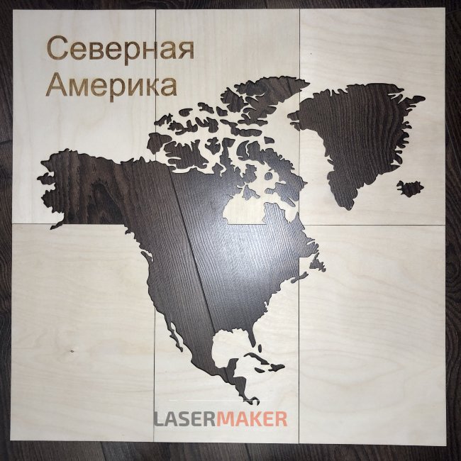 Пазл - Карта мира, шаблон Северная Америка
