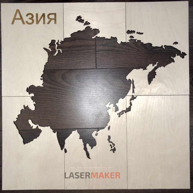 Пазл - Карта мира, шаблон Азия
