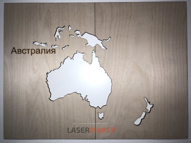 Пазл - Карта мира, шаблон Автралия